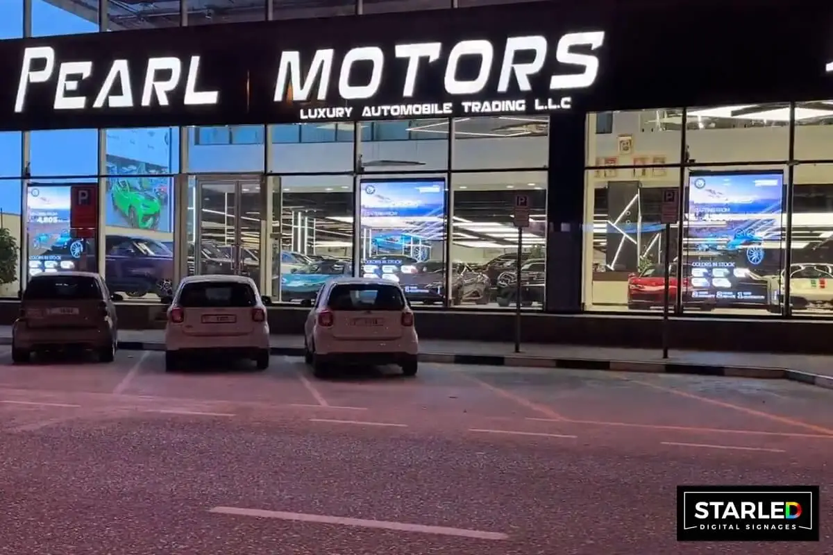 StarLED Transparent LED Installed Dubai Showroom Glass