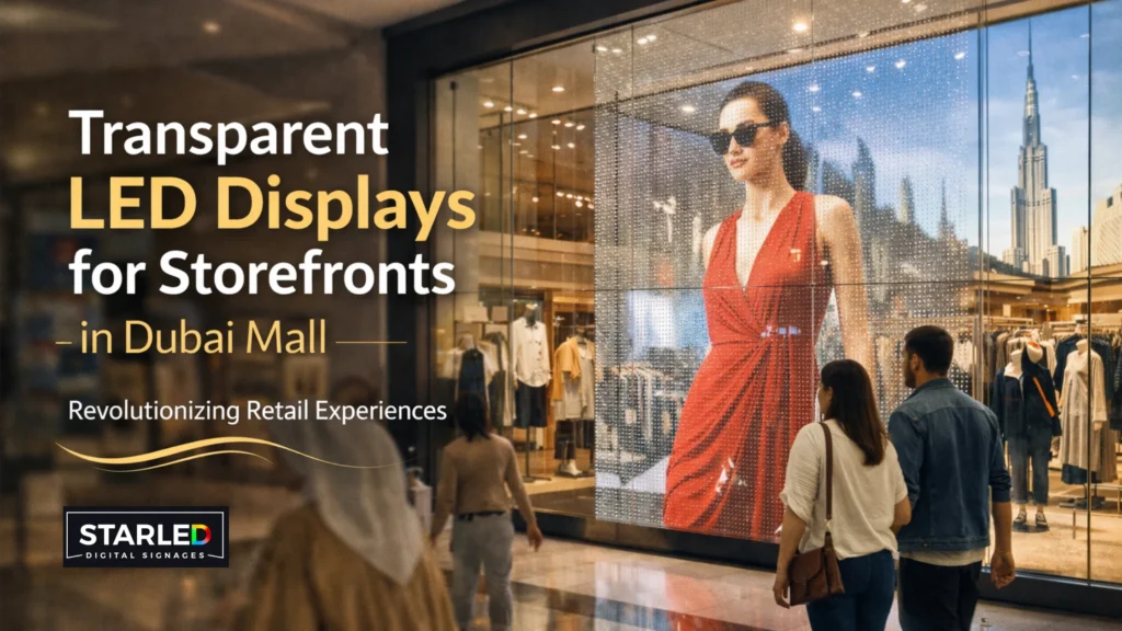Transparent LED Displays for Storefronts in Dubai Mall
