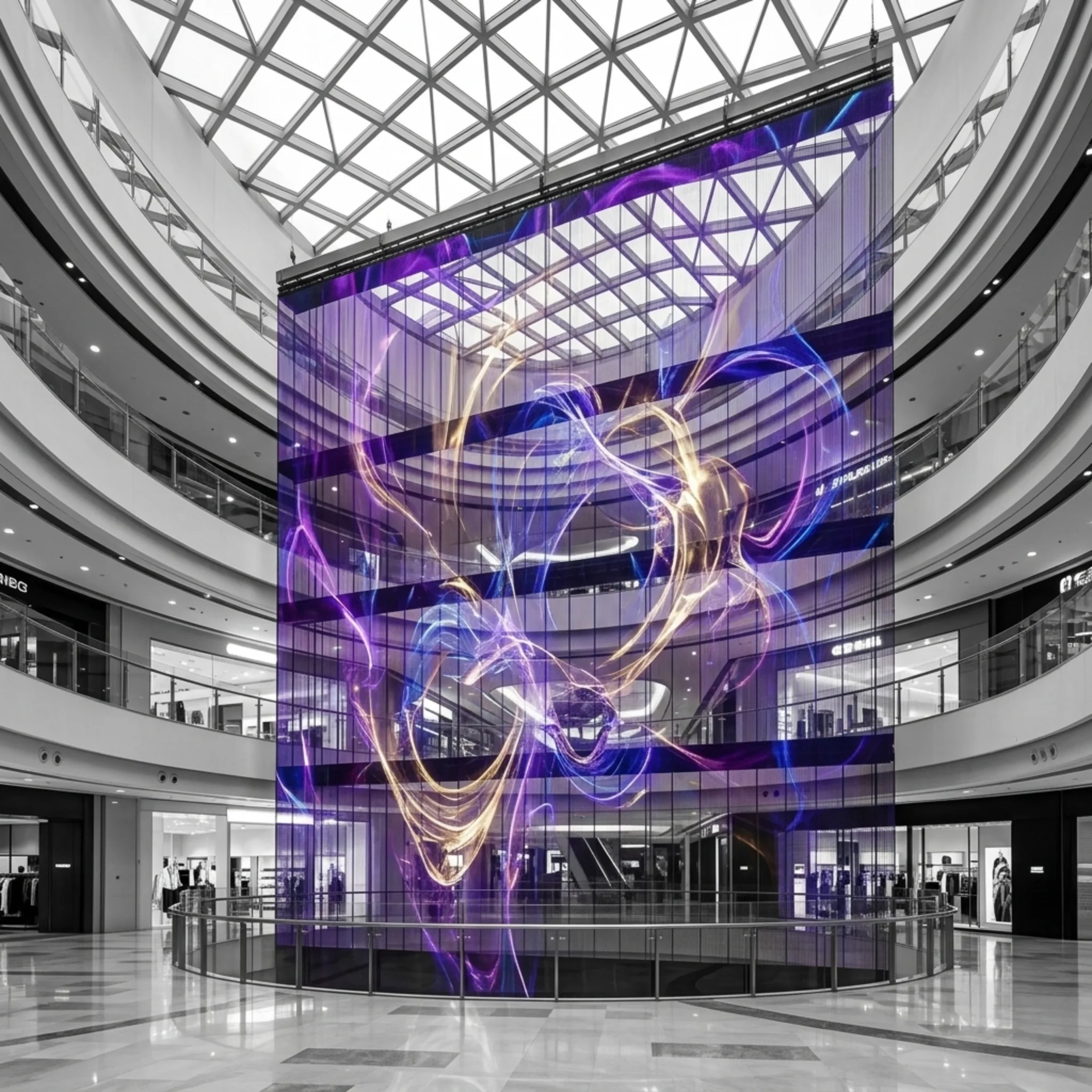 Holographic LED P5 P6.25 mall atrium glass Dubai