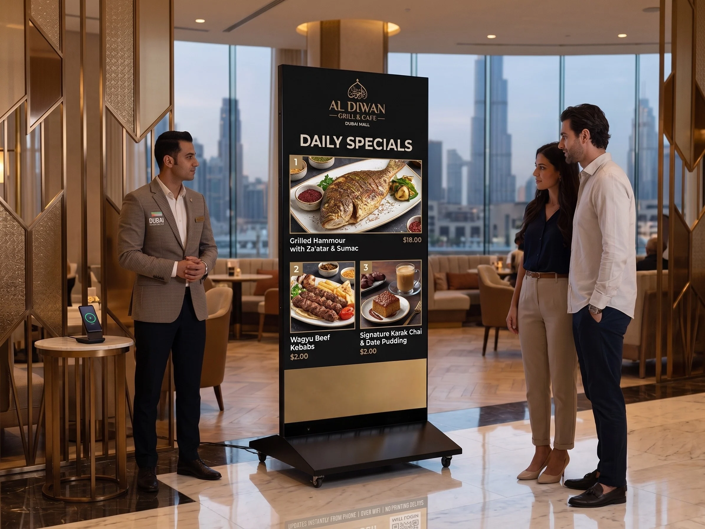 ST-Poster LED display in Dubai restaurant cafe menu promotion