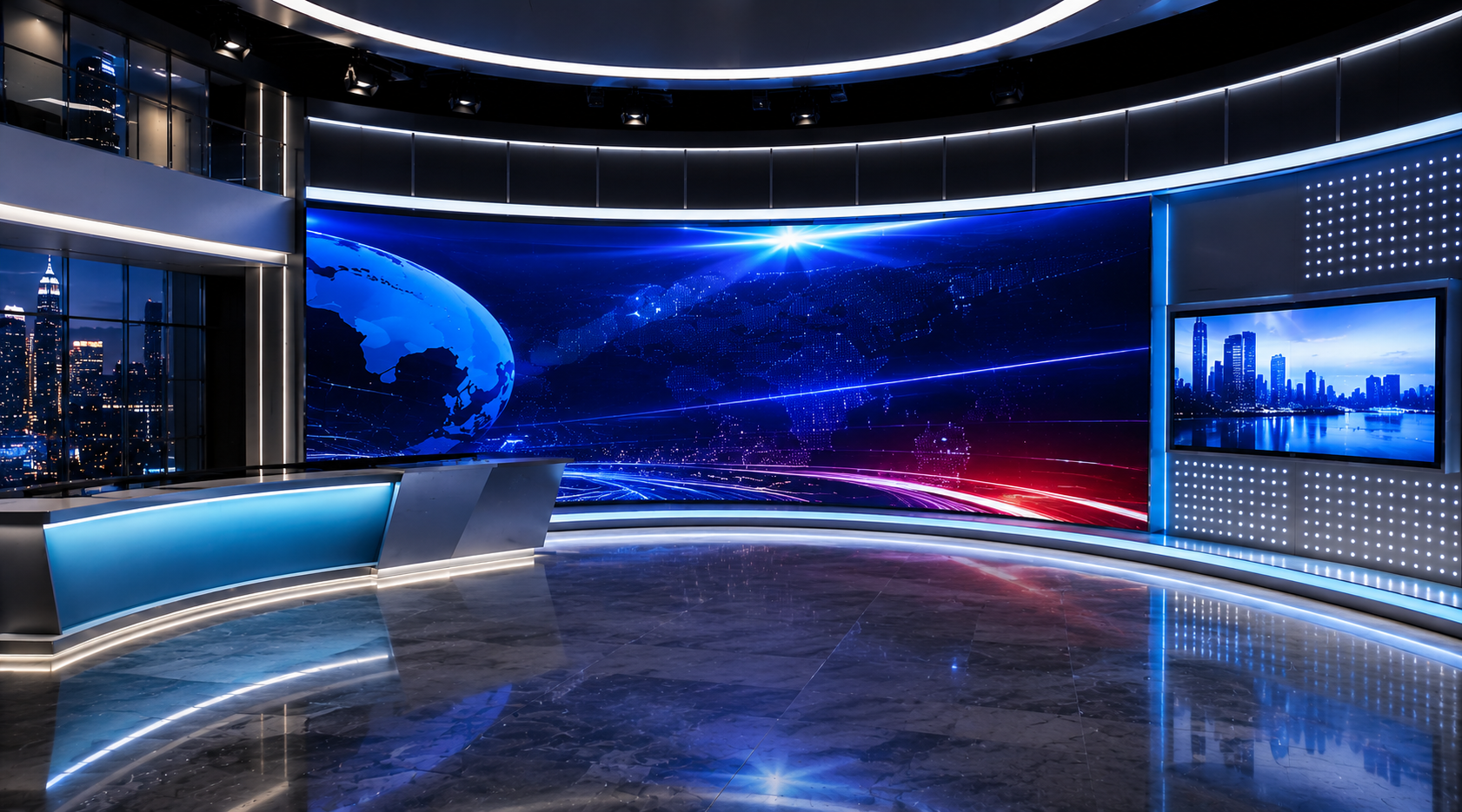 SMD indoor LED studio backdrop in Dubai Media City by StarLED
